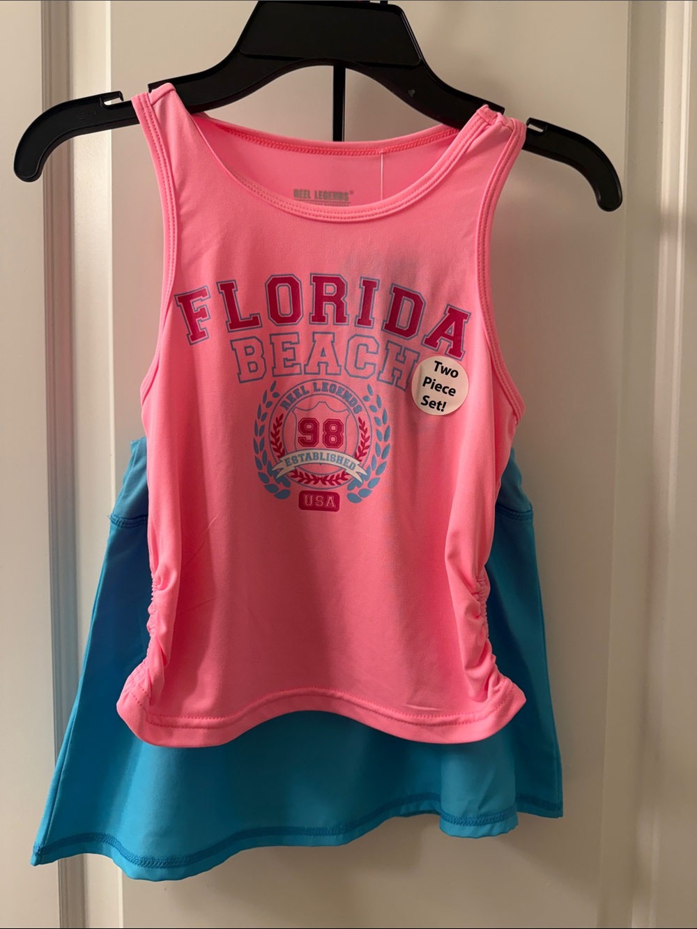 Kids' Florida Beach Two-Piece Tank Top - Pink & Blue